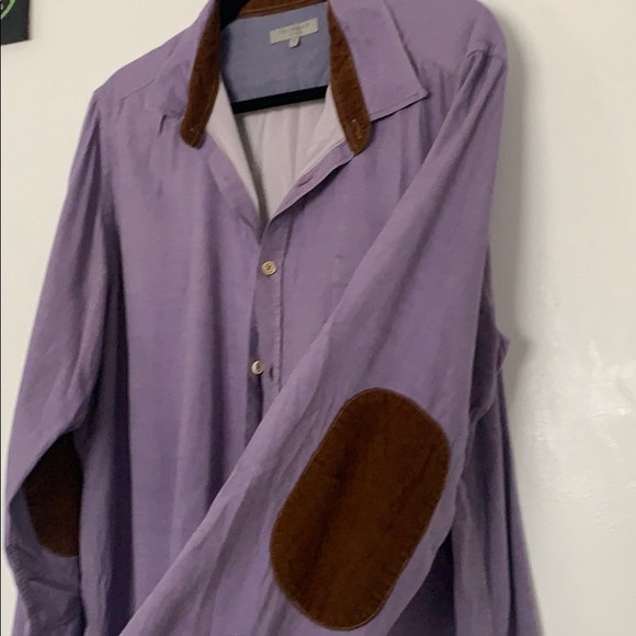 Light purple button down with elbow patches - Picture 2 of 5